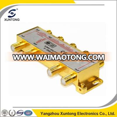 5-2400MHz CATV Splitter 8 Way CATV Signal Splitter Golden Plated Splitter