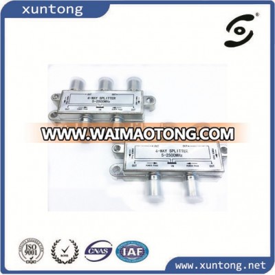 Factory supply 4 way splitter 5-2500MHz CATV satellite splitter