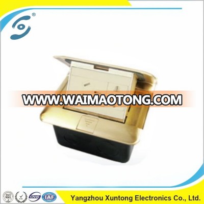 OEM waterproof electrical brass floor mount boxes outlet double 2 pin plug socket and double MF socket